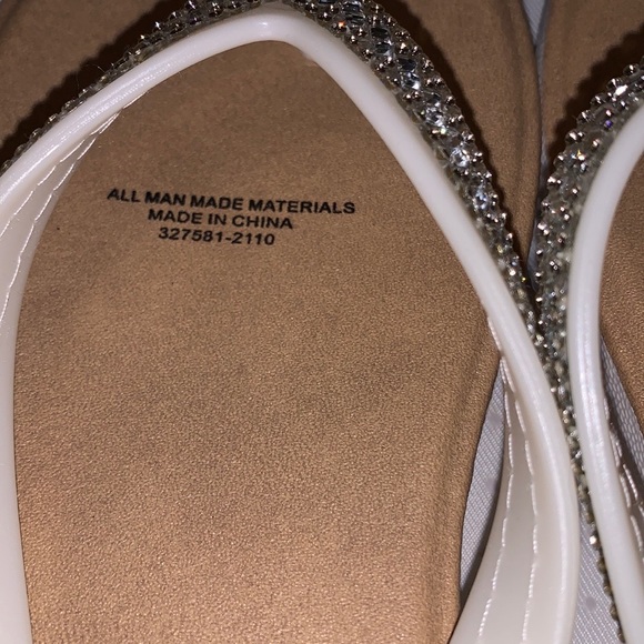 Sparkly white thong sandals size 7/8 - Picture 9 of 11